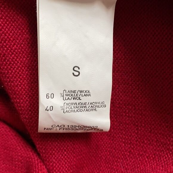 Kasha de Rodier France Wool Blend Red Long Cardigan V-neck Pockets Oversized S - Picture 11 of 12